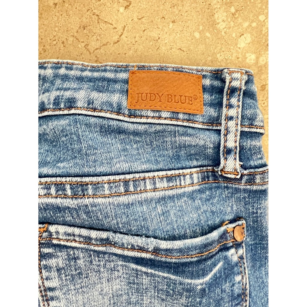 Judy Blue Womens 5/27 Skinny Fit Acid Wash Blue Stretch Jeans JB88158 Retro Boho - Picture 10 of 13